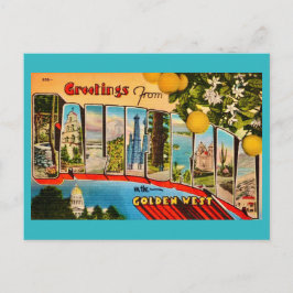 Cartão Postal Saudações da Califórnia Postcard Vintage