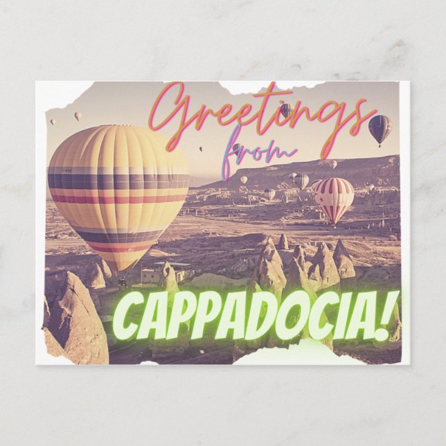 Cartão Postal Saudações Da Cappadocia Turquia (Frente)