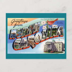 Cartão Postal Saudações Da Carolina Do Norte