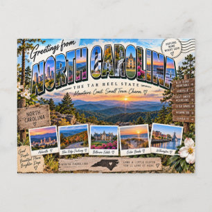 Cartão Postal Saudações da Carolina do Norte