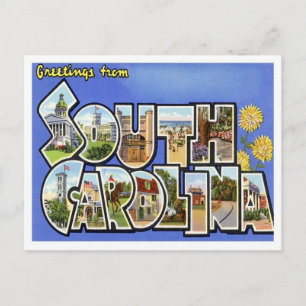 Cartão Postal Saudações Da Carolina Do Sul De Estados Unidos