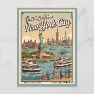 Cartão Postal Saudações da Cidade de Nova York Estátua da Liberd
