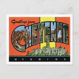 Cartão Postal Saudações Da Cidade Dos EUA De Cheyenne Wyoming
