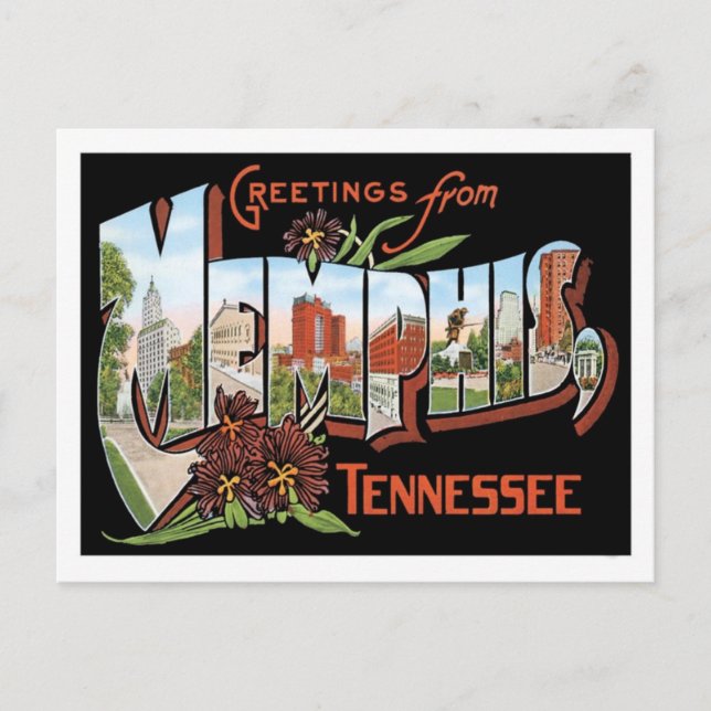 Cartão Postal Saudações Da Cidade Dos EUA De Memphis Tennessee (Frente)