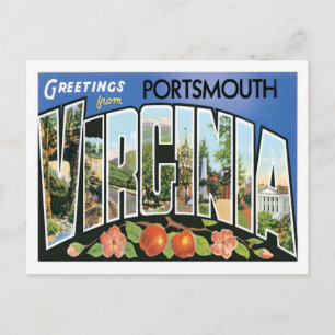 Cartão Postal Saudações Da Cidade Dos EUA De Portsmouth Virginia