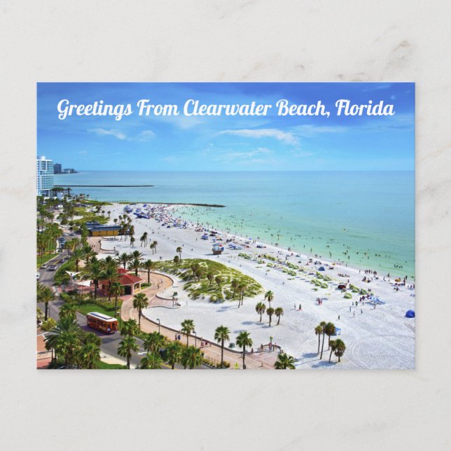 Cartão Postal Saudações Da Clearwater Beach, Cartão-Postal Da Fl (Frente)