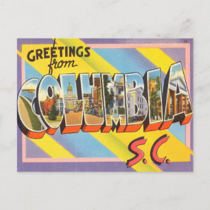 Cartão Postal Saudações da Colômbia, Carolina do Sul, Viagem
