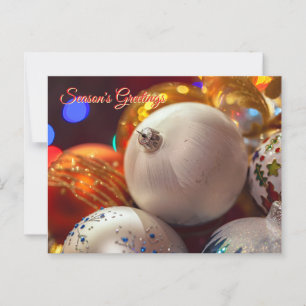 Cartão Postal Saudações da Época de Enfeites de natal Coloridos