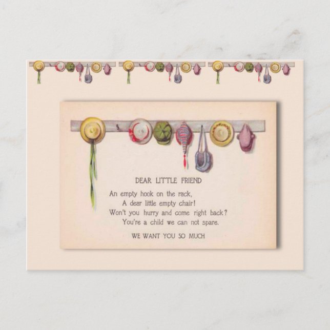 Cartão Postal Saudações da escola, para uma criança doente (Frente)