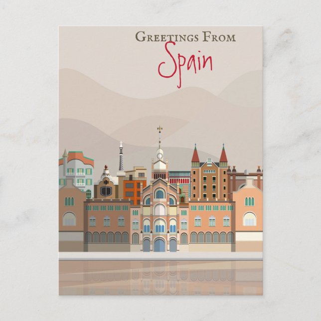 Cartão Postal Saudações Da Espanha (Frente)