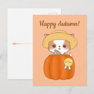 Cartão Postal Saudações da Feliz Temporada de Abóboras de Outono