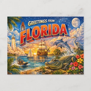 Cartão Postal Saudações da Flórida do Postal
