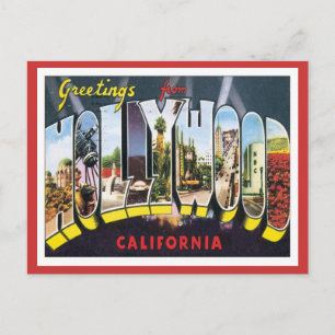 Cartão Postal Saudações Da Hollywood California