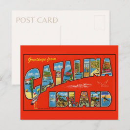 Cartão Postal Saudações da Ilha Catalina 1955 Vintage