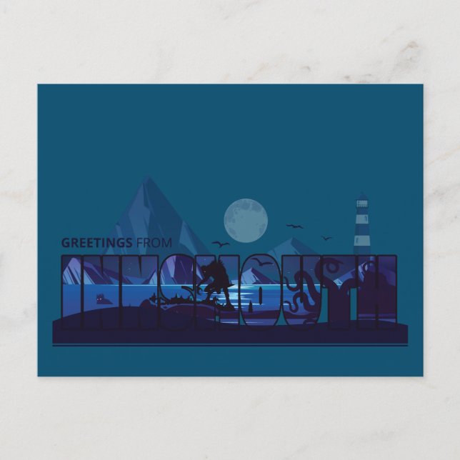 Cartão Postal Saudações da Innsmouth Devils Reef Lovecraft (Frente)