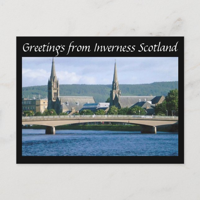 Cartão Postal Saudações da Inverness Scotland (Frente)