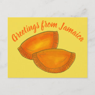 Cartão Postal Saudações da Jamaica Jamaican Beef Patty Foodie