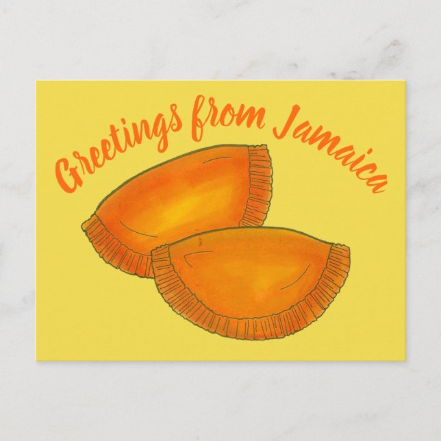 Cartão Postal Saudações da Jamaica Jamaican Beef Patty Foodie (Frente)