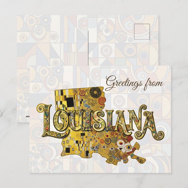 Cartão Postal Saudações da Louisiana (Frente/Verso)