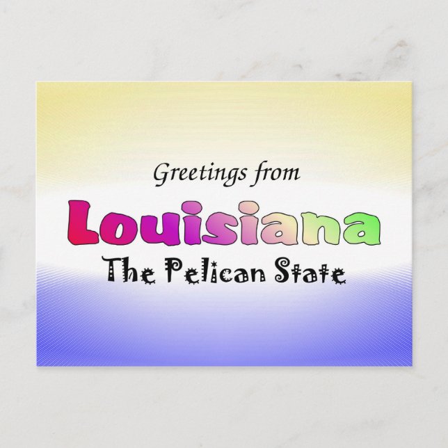 Cartão Postal Saudações da Louisiana (Frente)