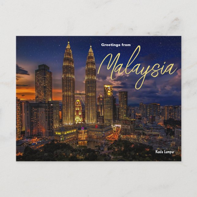 Cartão Postal Saudações da Malásia Kuala Lumpur Cartão-postal (Frente)