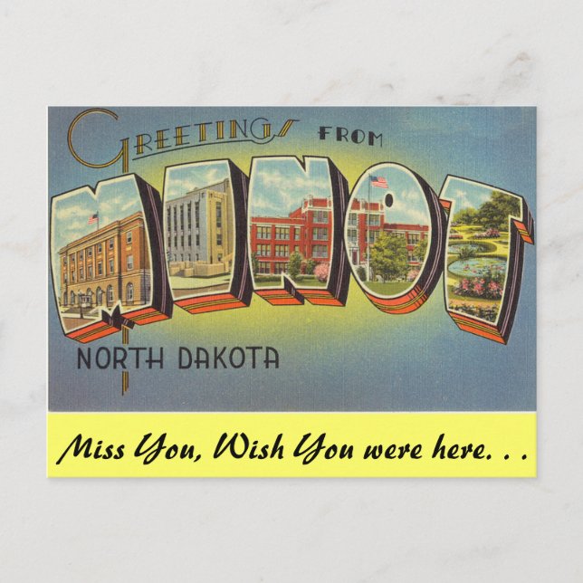 Cartão Postal Saudações da Minot (Frente)