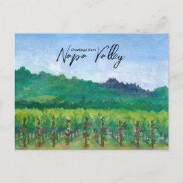 Cartão Postal Saudações da Napa Valley Vineyard Red Roses 