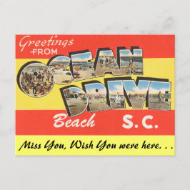 Cartão Postal Saudações da Ocean Drive Beach