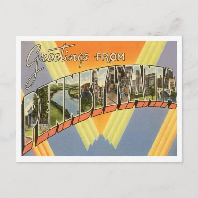 Cartão Postal Saudações da Pensilvânia (Frente)