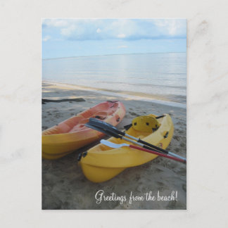 Cartão Postal Saudações da praia!