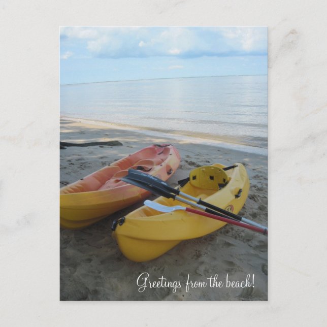 Cartão Postal Saudações da praia! (Frente)