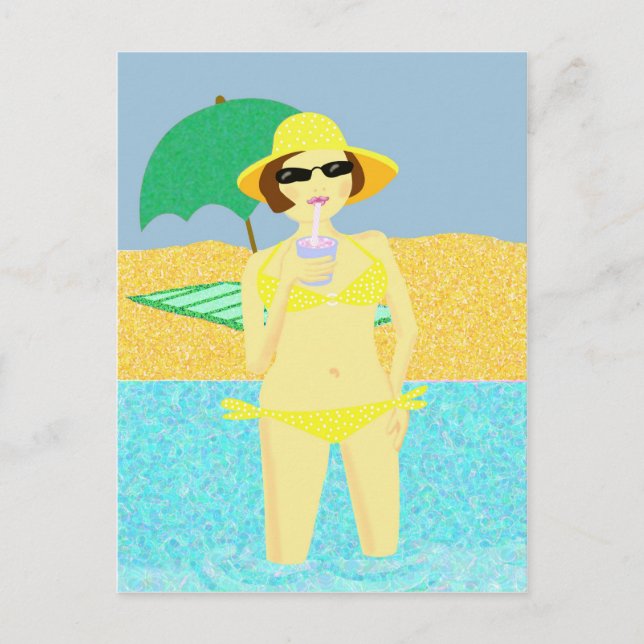 Cartão Postal Saudações da praia (Frente)