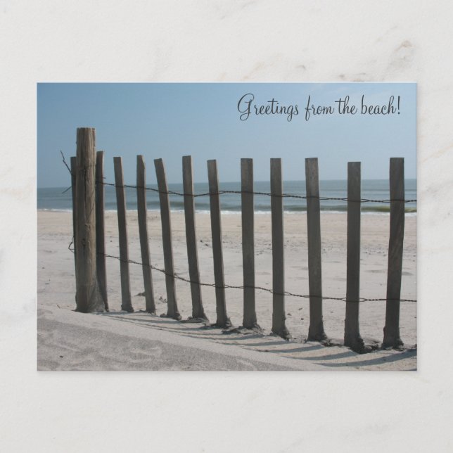 Cartão Postal Saudações da praia! (Frente)