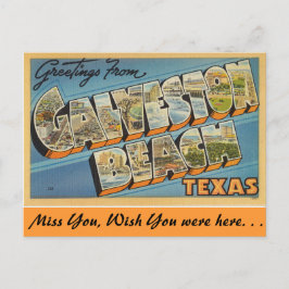 Cartão Postal Saudações da praia de Galveston