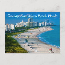 Cartão Postal Saudações Da Praia De Miami
