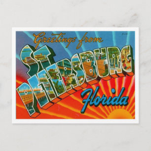 Cartão Postal Saudações Da Rua Petersburg Flórida