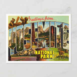 Cartão Postal Saudações da Viagem do Parque Nacional Yosemite