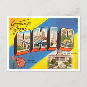 Cartão Postal Saudações da Viagens vintage de Ohio