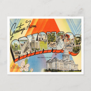 Cartão Postal Saudações da Viagens vintage do Arkansas