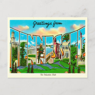 Cartão Postal Saudações da Viagens vintage do Tennessee