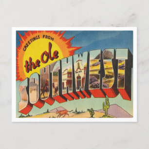 Cartão Postal Saudações da Viagens vintage Ole Southwest