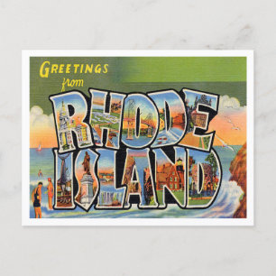 Cartão Postal Saudações da Viagens vintage Rhode Island