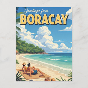 Cartão Postal Saudações da Vintage em Boracay Filipinas