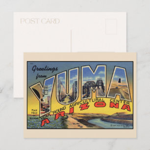 Cartão Postal Saudações da Yuma Large Letter Vintage