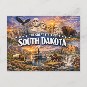 Cartão Postal Saudações Dakota do Sul 