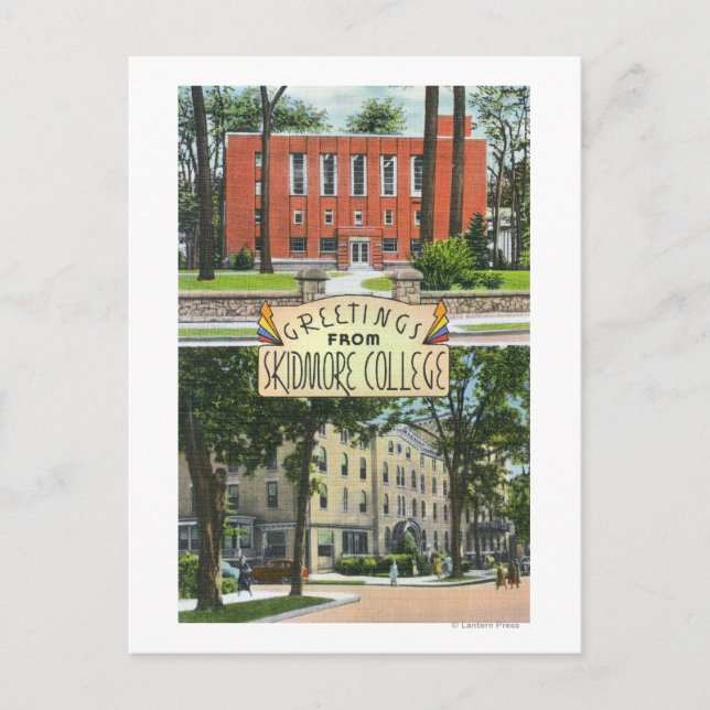 Cartão Postal Saudações das Cenas do Skidmore College (Frente)