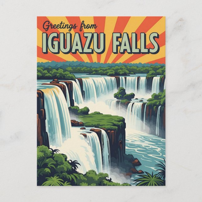Cartão Postal Saudações das Falls de Iguazu (Frente)