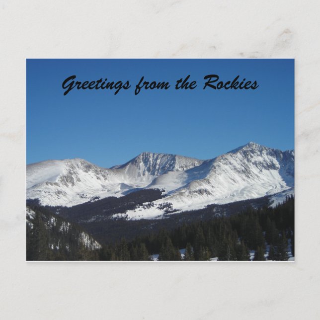 Cartão Postal Saudações das Rockies (Frente)