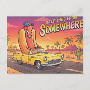 Cartão Postal Saudações De Algum Lugar Desenho Animado Antigo Ca
