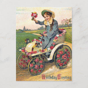 Cartão Postal Saudações de Aniversário Antigas